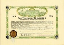 Temple of Childhood Certificate - World's Fair picture