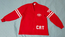 Vtg Toyota 1998 CAT Official Apparel Red Letterman Button Sweater Wear A Knit picture