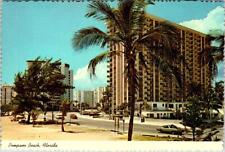 Pompano Beach, FL Florida  STREET SCENE & HOTEL  ca1970's Vintage 4X6 Postcard picture