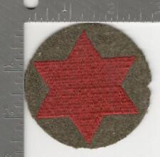 Pre WW 2 US Army 6th Inf Div Wool Black Back Patch Inv# K0390 picture