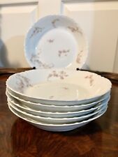 Antique Haviland Limoges France Norma Deep Plates Yellow & Pink Flowers Set of 6 picture