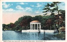 Providence RI, Band Stand & Pergola, Roger Williams Park, Vintage Postcard picture