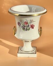 Vtg 1940’s Gilt Porcelain Footed Mantle Urn Trenton Pottery Co., USA Flowers picture