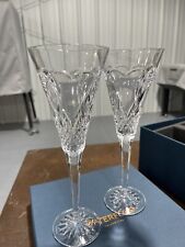 Waterford Crystal Wedding Toasting Flutes. Verre Pattern. 1 Pair NEW  WITH TAGS picture