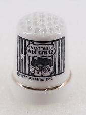 VTG I Spent Time On Alcatraz 1977 Prison Bars Porcelain Thimble picture