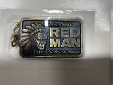 Vintage 1988 Red Man Logo Metal Key Chain NOS picture