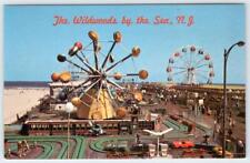 1960s WILDWOOD NEW JERSEY MARINE PIER AMUSEMENT PARK RIDES FERRIS WHEEL POSTCARD picture