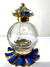 Whimsical  Vintage perfume bottle.  Glass/metal/enamel.  Asian style.  C. 1930s picture