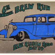 Vintage 1984 Blue Ribbon Beer Brew Run Street Rod Rodster Car Show Meet Plaque picture