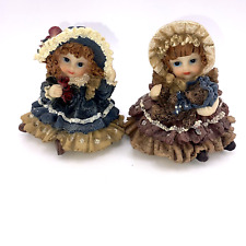 Meerchi Vintage Set of Country Girl Resin Figurines Lots of Detail picture