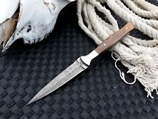 Boot Dagger Double Edge Damascus knife Fixed Blade Full Tang Vintage Knife USA picture