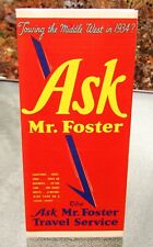 1934 ASK Mr. Foster Travel Service Touring The Middle West Road Map UNUSED look picture