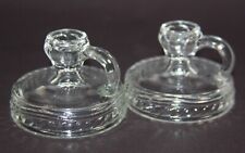 Vintage Pair of Clear Glass Small Candle Holders Laurel picture