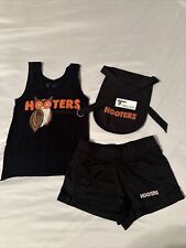 HOOTERS BLACK UNIFORM TANK & SHORTS. FULL COMPLETE SET POUCH & NAME TAG. SIZE XS picture