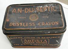 Vintage AN - DU - SEPTIC Tin Dustless Crayon ARTISTA Water Colors Crayola Gold picture