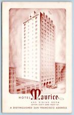 1940's HOTEL MAURICE SAN FRANCISCO CALIFORNIA CA VINTAGE POSTCARD picture