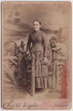 C. 1890s CABINET CARD SAYLOR GORGEOUS YOUNG LADY IN DRESS READING PENNSYLVANIA picture
