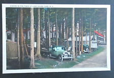 Cabins in the Pines at Lake Shore Park NH Unposted Pre Linen Postcard picture
