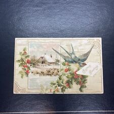 Antique 1909 Christmas Postcard Embossed picture