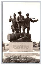 RPPC Lumbermans Monument, Oscoda Michigan MI Postcard picture