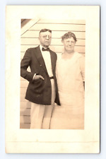 Postcard RPPC Photo Sr Citizens Man Woman Well Dressed Undivided back Pre 1907 picture