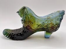 Vintage BOYD Art Glass Cat Head Shoe Slipper HTF Rubina picture