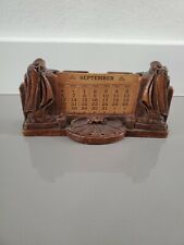 Antique Victorian Sailboat Ship Ceramic Calendar Card or Business holder  picture