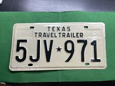 Vintage 1975 Texas Travel Trailer License Plate# 5JV*971 Collectible picture