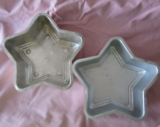 Lot of 2 VINTAGE MIRRO STAR SHAPED ALUMINUM  METAL CAKE PANS JELLO MOLD SILVER picture