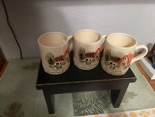 Vintage Marks & Rosenfeld Cottage Barn Set Of 3 Mugs Japan Approx 3 1/2” Tall picture