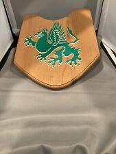 Vintage Wooden Dragon Crest Shield With Handles picture