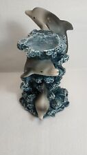 Candle Holder Trio Of Dolphins on the Waves Figurine 6.5in Candle Not Included  picture
