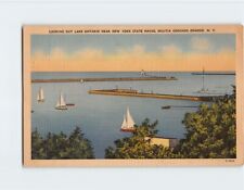 Postcard Looking Out Lake Ontario, Oswego, New York picture