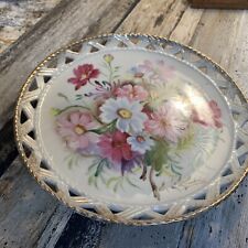 Vintage Japan Ucagco Ceramics Hand Painted Flower Plate, Signed picture