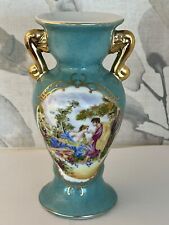 French Antique Porcelain 2 Handled Floral Bud Vase 6