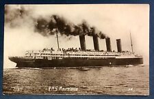 RPPC RMS Mauretania Trans-Atlantic Ocean Liner Cunard WWI Troop Ship c1915 picture