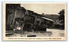 Postcard 1935 Flood Cortland County, NY home destroyed G20 picture