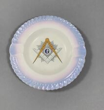 Antique Vintage Masonic / Masons Ashtray Round Scalloped Gorgeous Pastel picture