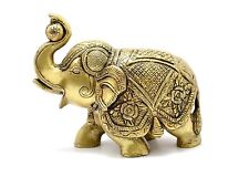 Maharaja Elephant Design Brass Showpiece (5 X 2.5 X 4 Inches, Pack of 1) picture