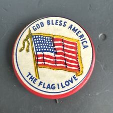 Vintage 48 Stats FLAG Pin. God Bless America,The Flag I Love picture