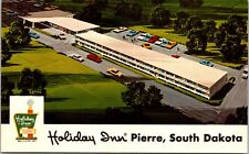 Pierre SD Holiday Inn MCM 60s Cars Artist's View Chrome Teich Postcard Sign Logo picture