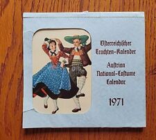 Austrian Traditional Costume Calendar National Pictures Postcard Format 1971 Vtg picture