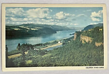 Columbia River Gorge Crown Point Scenic View Vintage Oregon Postcard c1960 picture
