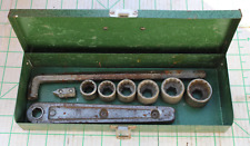 Vintage Indestro Hex Drive Socket Set Extension Ratchet Handle Straight Bit Box picture