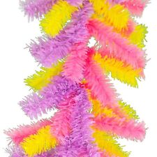 6FT Pink Purple Yellow Easter Themed Christmas Brush Garland Tinsel picture