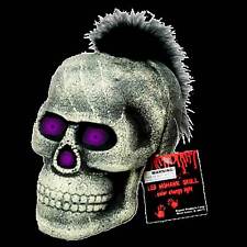 6in Gothic Color Change LED Light SKULL FEATHER MOHAWK Halloween Prop Decoration picture
