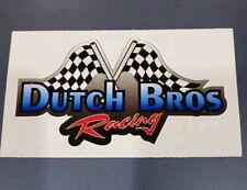 DAMAGED Vintage DUTCH Bros STICKER Decal COFFEE Racing Flags Super RARE picture