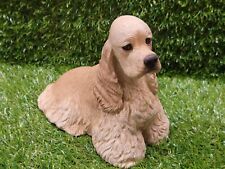 VINTAGE Sandicast  COCKER SPANIEL Dog Buff Sandra Brue HEAVY Sculpture 8” Signed picture