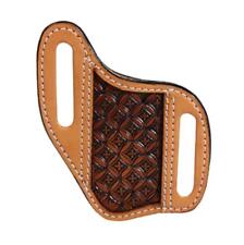 3D Knife Sheath Leather Tooled Circular Cross Tan D8400608 picture