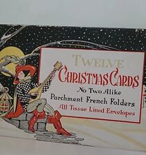 1920s FAB Vtg DECO Era CHRISTMAS CARD BOX ONLY Empty Greeting Card Box picture